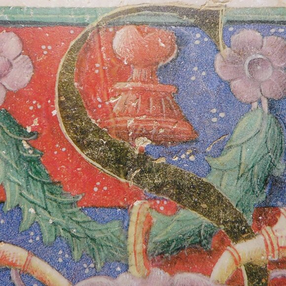 Illuminated Manuscript Design Tile Trivet Studio Vertu Trivet "S" Monogram 8" - Picture 4 of 8